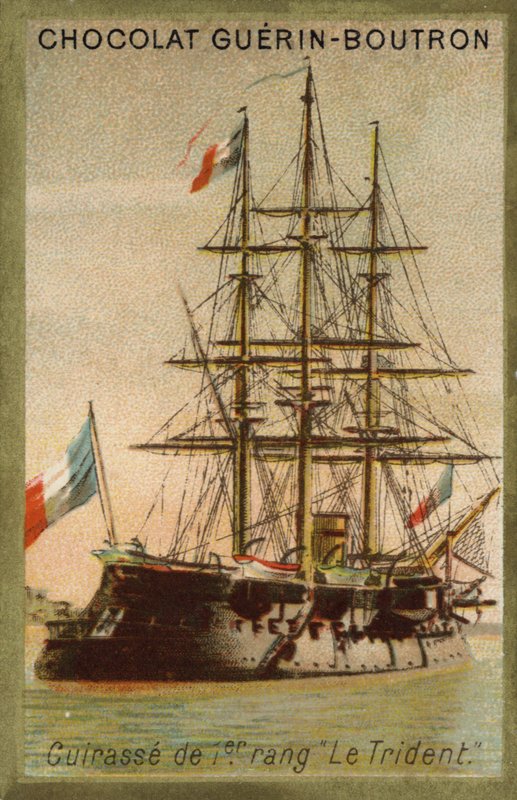 Fransk jernbelagt Trident (chromolitho) av French School