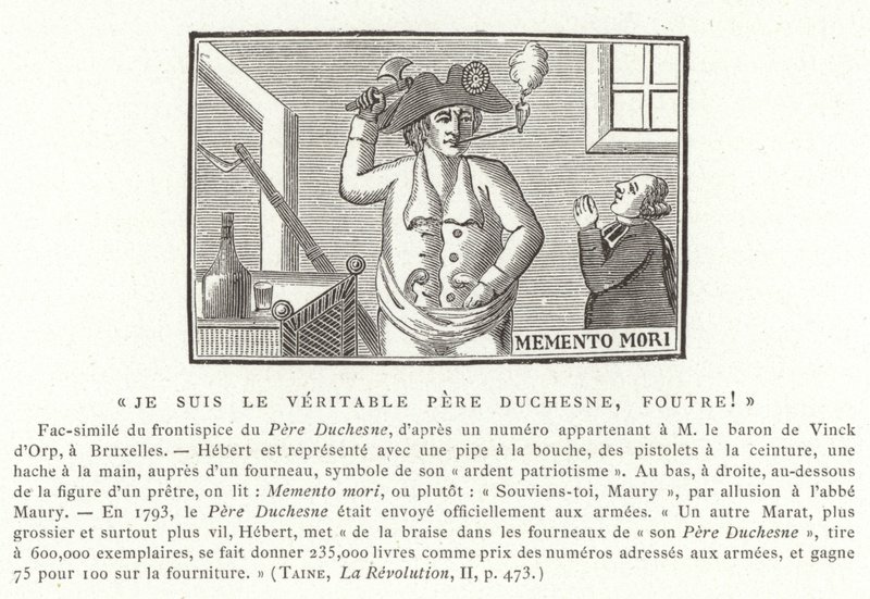 Frontispice av Le Pere Duchesne, 1790-tallet av French School