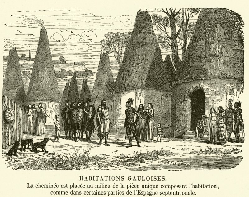 Galliske hus (gravering) av French School