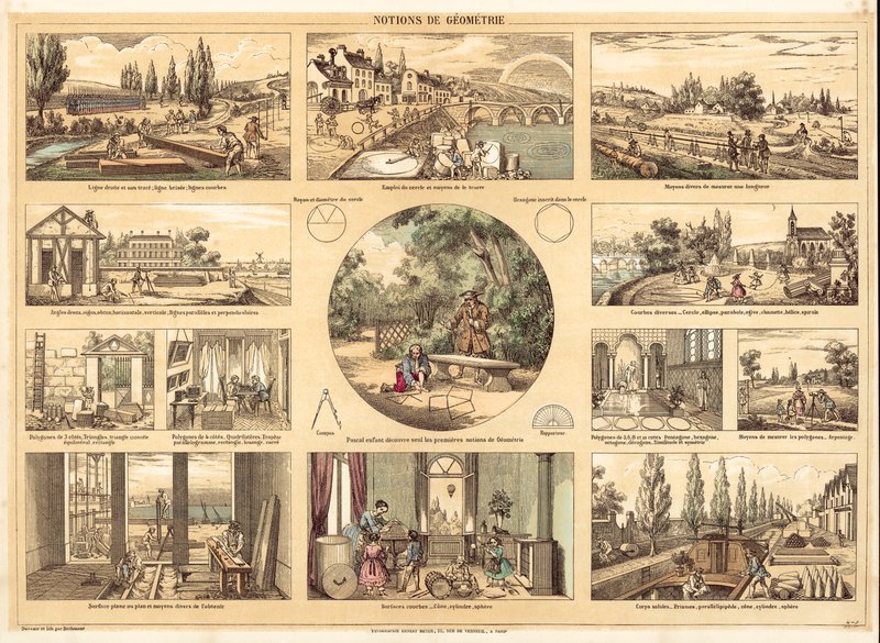 Geometri (farge litho) av French School