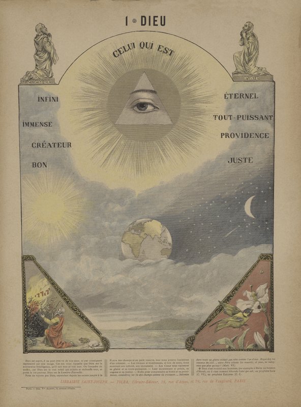 Gud (farge litho) av French School