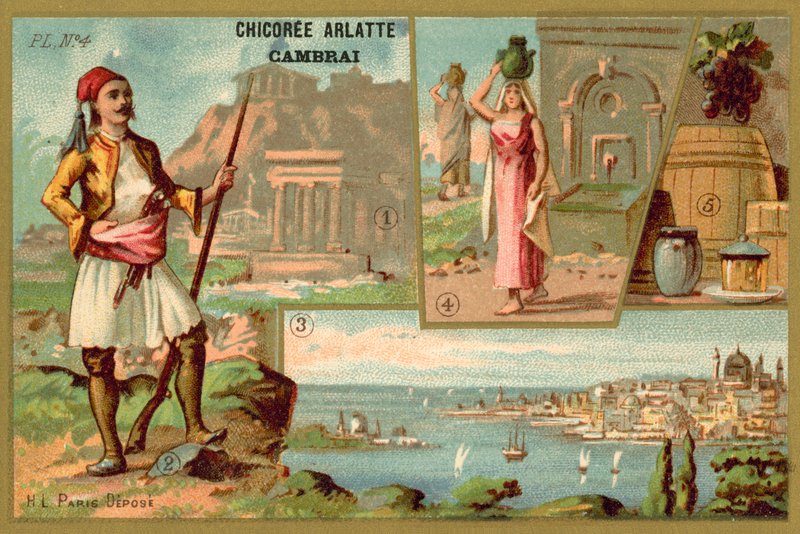 Hellas (chromolitho) av French School
