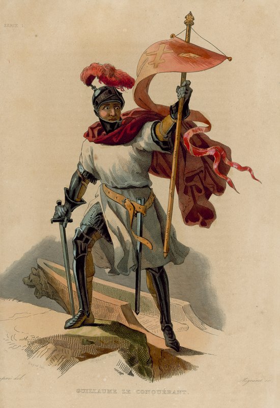 Guillaume le Conquerant (farget gravering) av French School