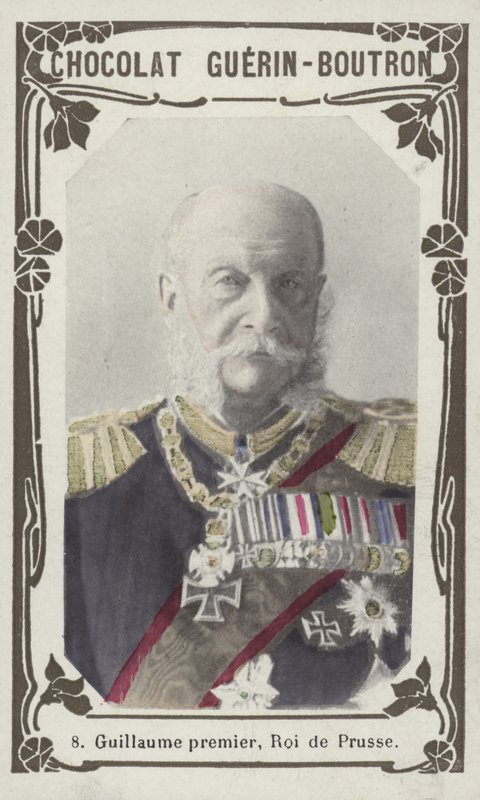 William I, konge av Preussen (farget bilde) av French School