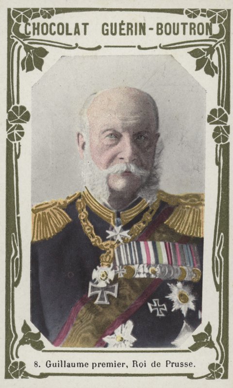 William I, konge av Preussen (farget bilde) av French School