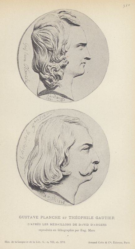 Gustave Planche og Theophile Gautier (litho) av French School