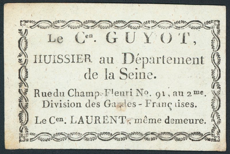 Guyot, namsmann, handelskort av French School