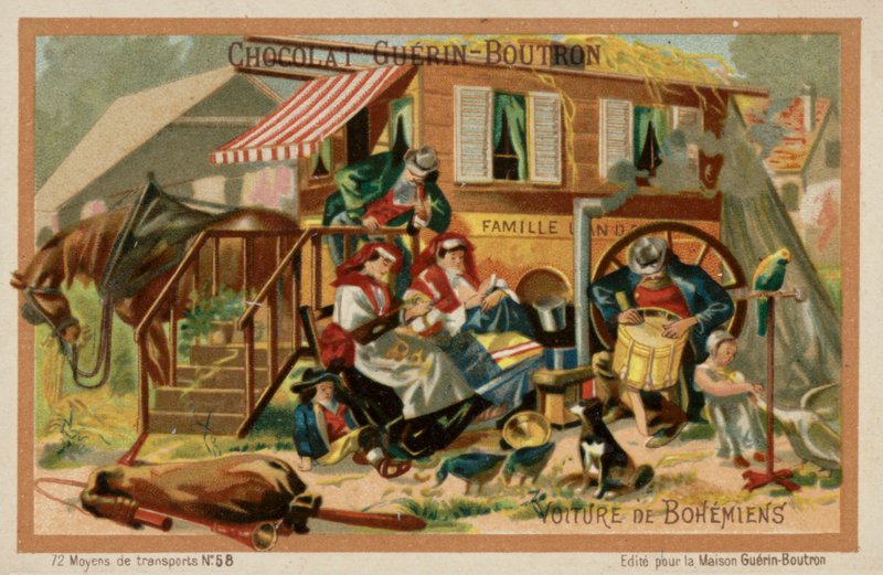 Sigøynerkaravane (chromolitho) av French School