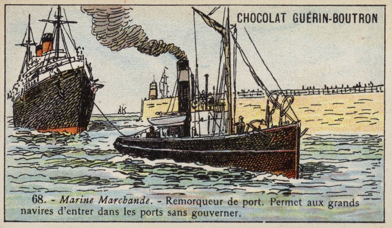 Harbor Tug (Chromolitho) av French School