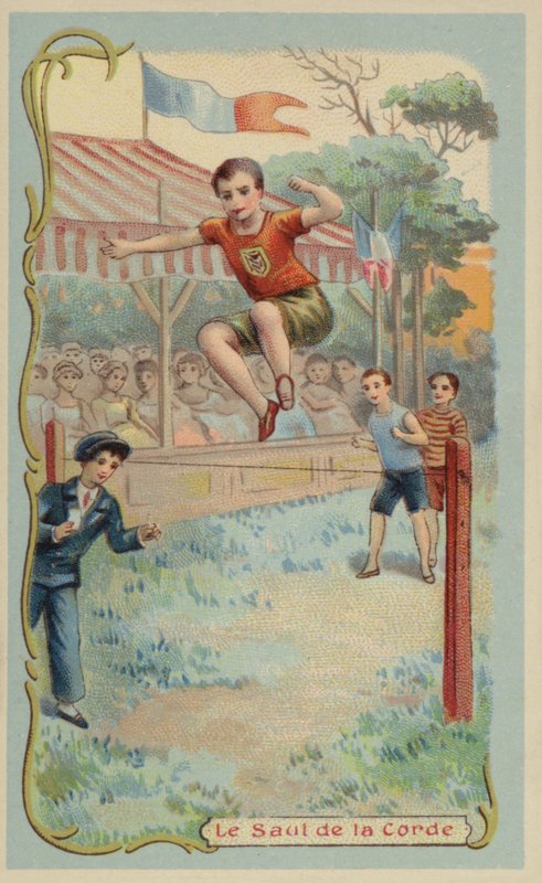 Høydehopp (chromolitho) av French School