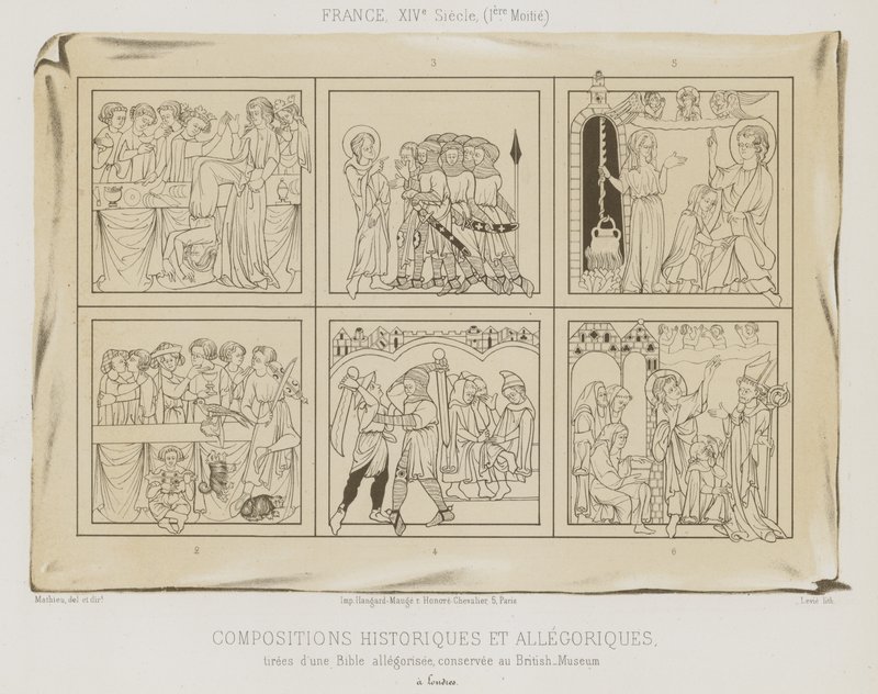 Historiske og allegoriske komposisjoner av French School