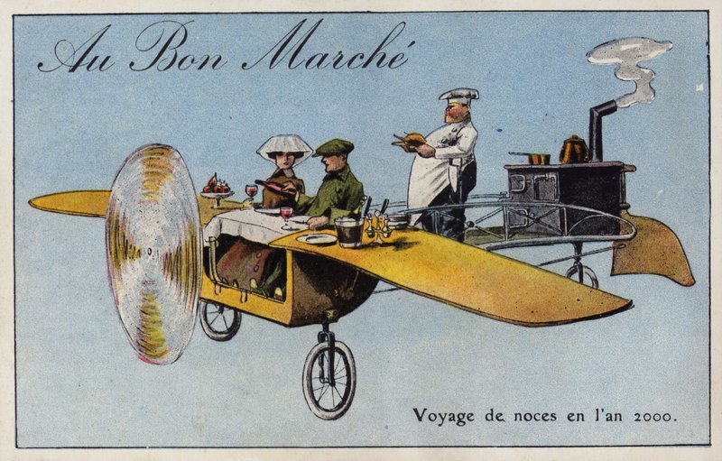 Bryllupsreise i år 2000 (chromolitho) av French School