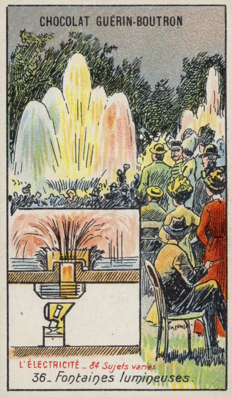 Opplyste fontener (chromolitho) av French School
