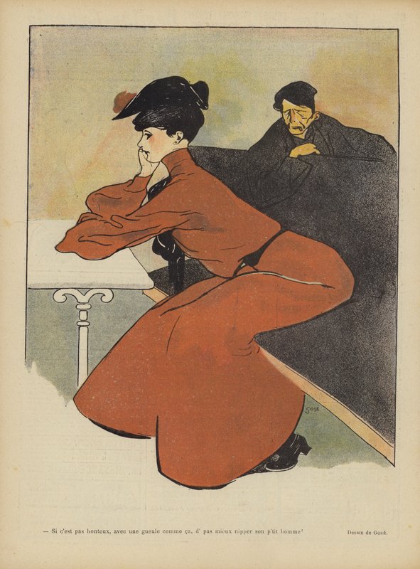 Illustrasjon for Le Rire (farge litho) av French School