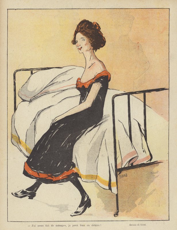 Illustrasjon for Le Rire (farge litho) av French School