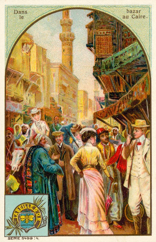 I en basar i Kairo (chromolitho) av French School