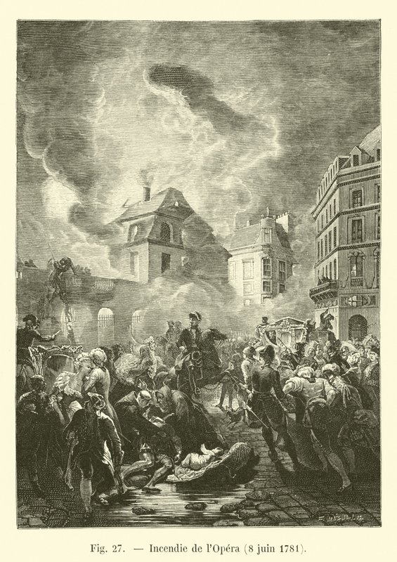 Brann i Operaen, 8. juni 1781 av French School
