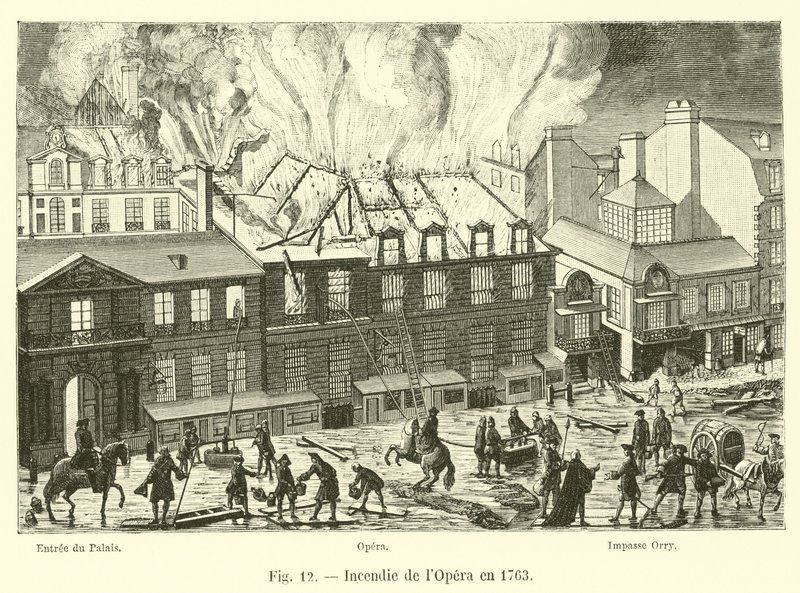 Brann i Operaen i 1763 av French School