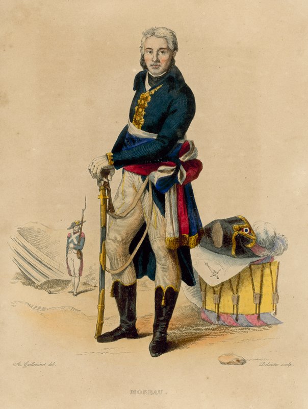 Jean-Victor Moreau (farget gravering) av French School