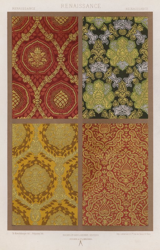 The Ornament of Fabrics: Renaissance (farge litho) av French School
