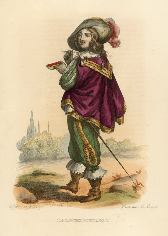 La Rochefoucauld (farget gravering) av French School
