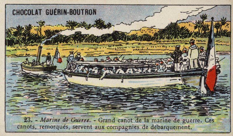 Stor fransk marinekutter (chromolitho) av French School