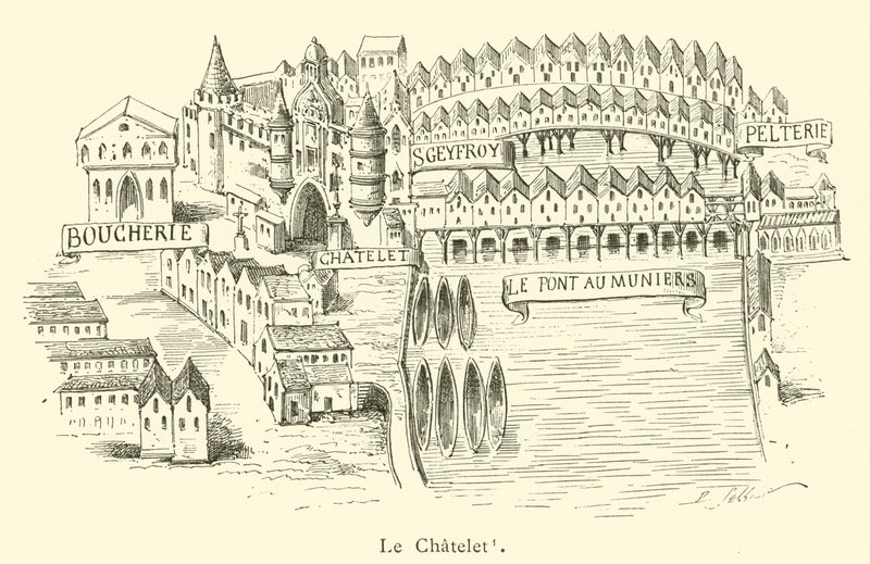 Le Chatelet (gravering) av French School