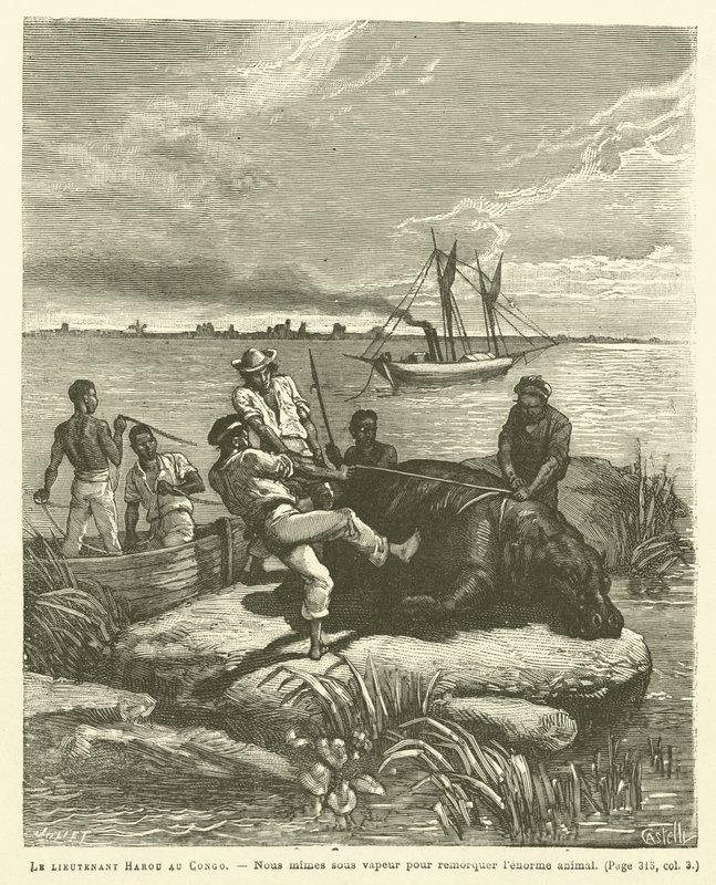 Løytnant Harou i Kongo (gravering) av French School