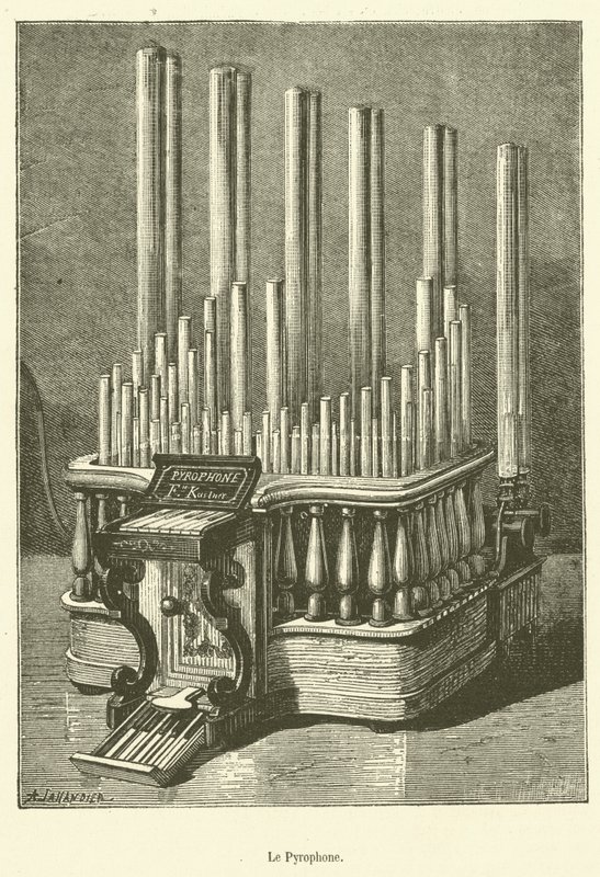 Le Pyrophone (gravering) av French School