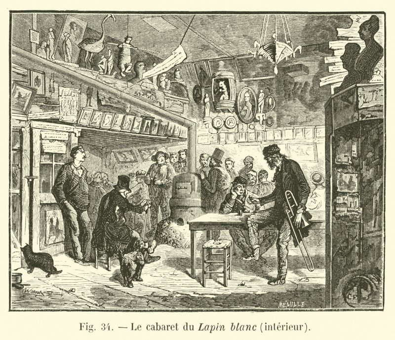 The White Rabbit-kabaret, interiør av French School