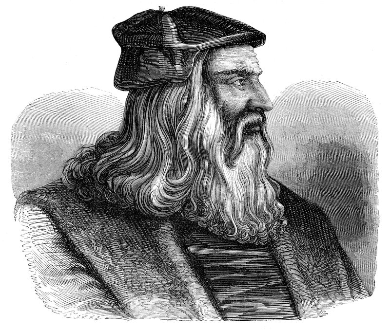 Leonardo Da Vinci (gravering) av French School