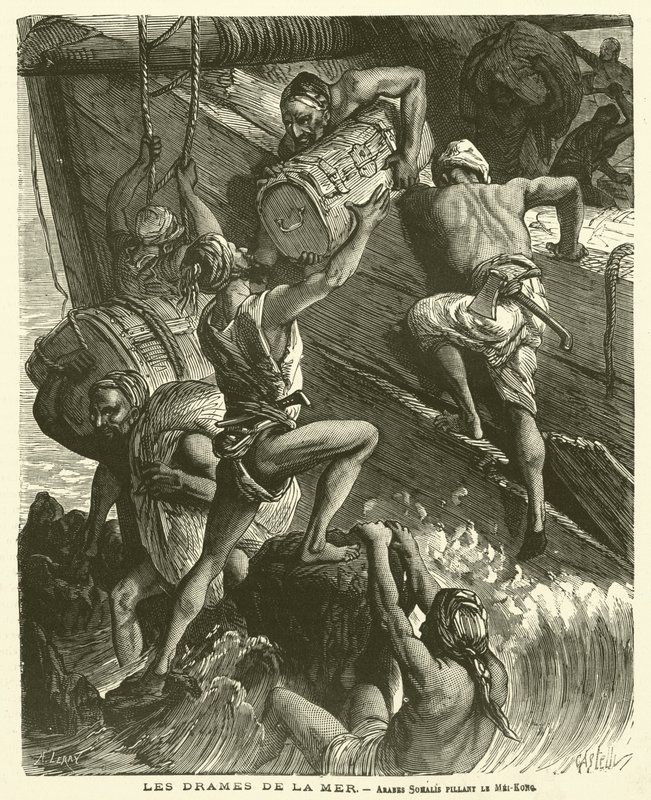 The Dramas Of The Sea (gravering) av French School