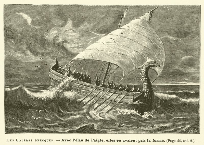 De greske byssene (gravering) av French School