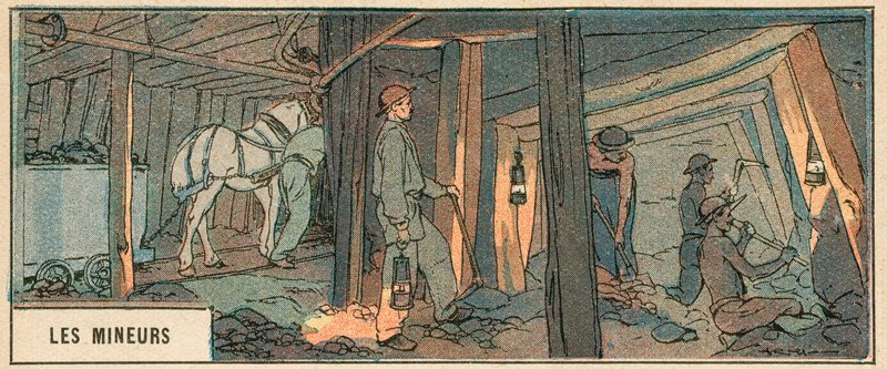 The Miners (farge litho) av French School