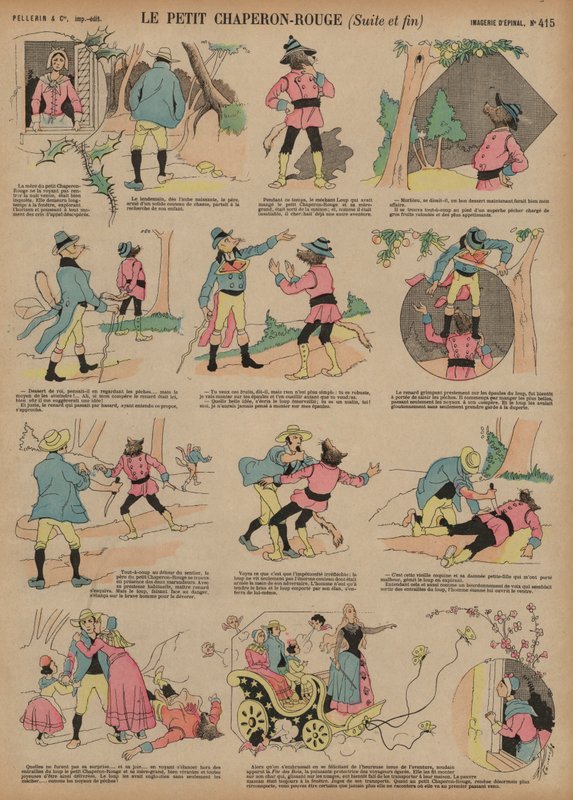 Rødhette (farget gravering) av French School