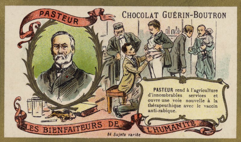 Louis Pasteur , fransk kjemiker og mikrobiolog (chromolitho) av French School