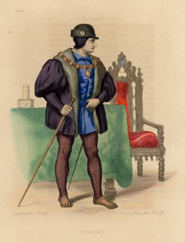Louis XI (farget gravering) av French School