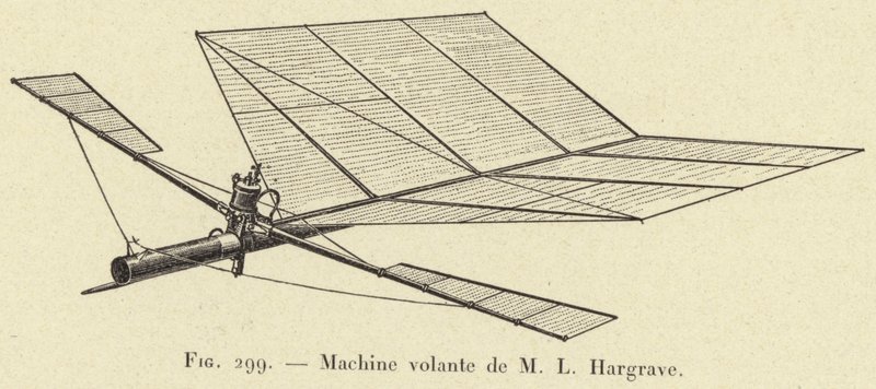 Machine volante de ML Hargrave (gravering) av French School
