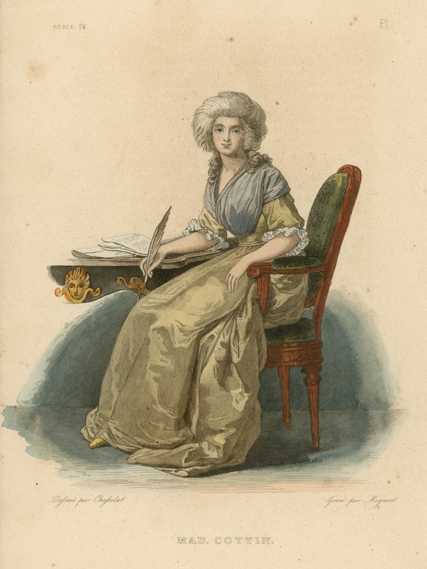 Madame Cottin (farget gravering) av French School