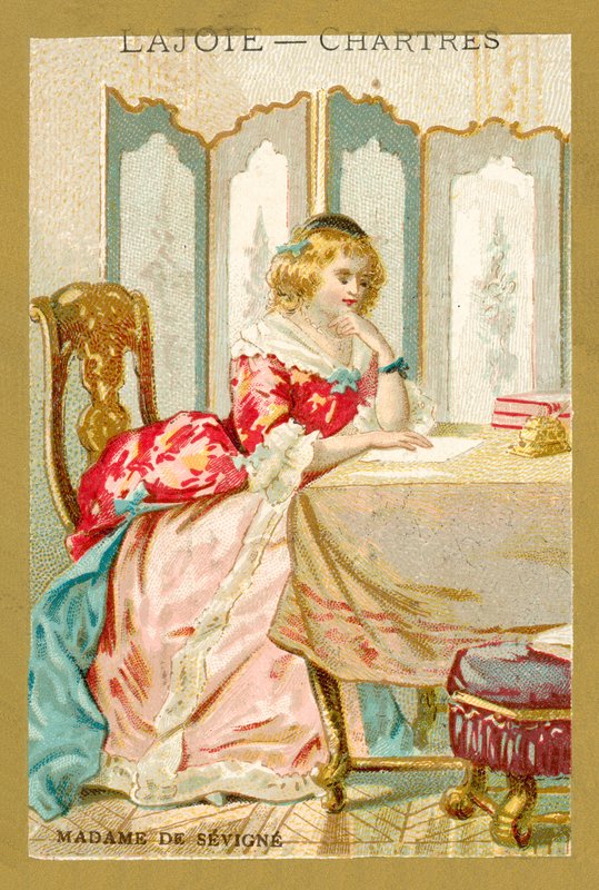 Madame de Sevigne , fransk forfatter (chromolitho) av French School