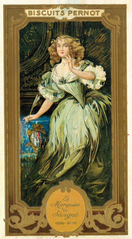 Marquise de Sevigne , fransk forfatter (chromolitho) av French School
