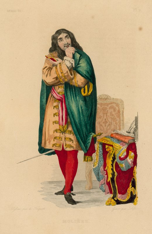 Moliere (farget gravering) av French School