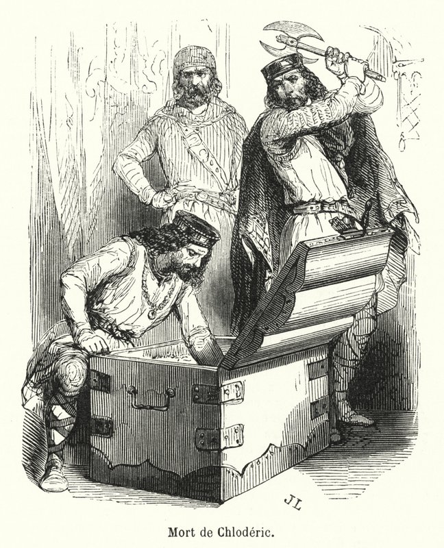 Død av Chloderic (gravering) av French School
