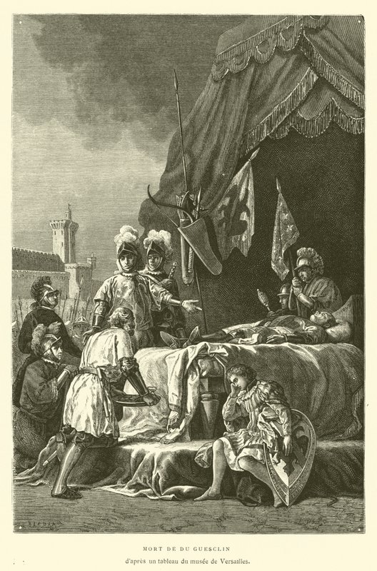 Du Guesclins død (gravering) av French School