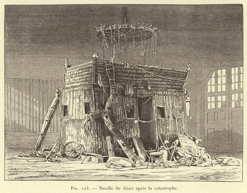 Nacelle du Geant etter katastrofen (gravering) av French School