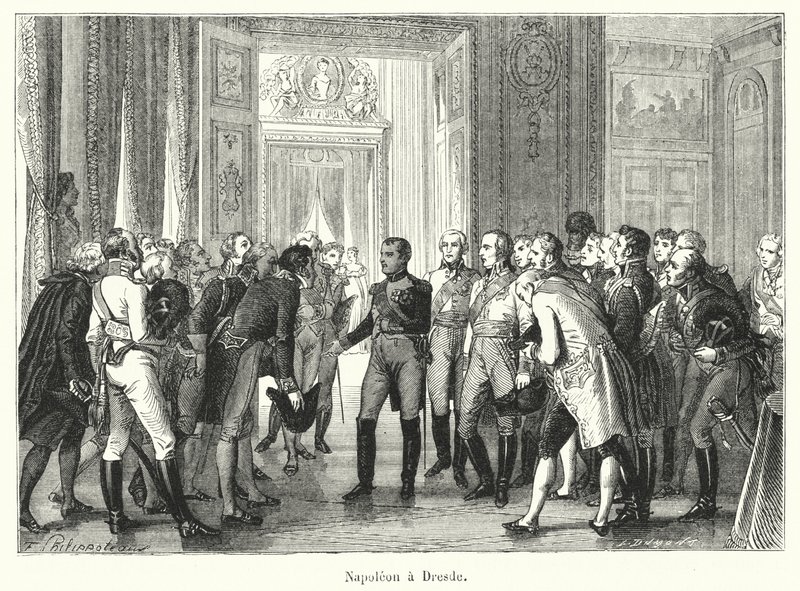Napoleon a Dresde (gravering) av French School