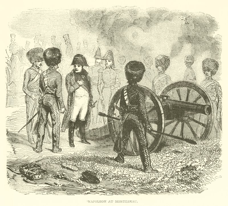 Napoleon ved Montereau (gravering) av French School