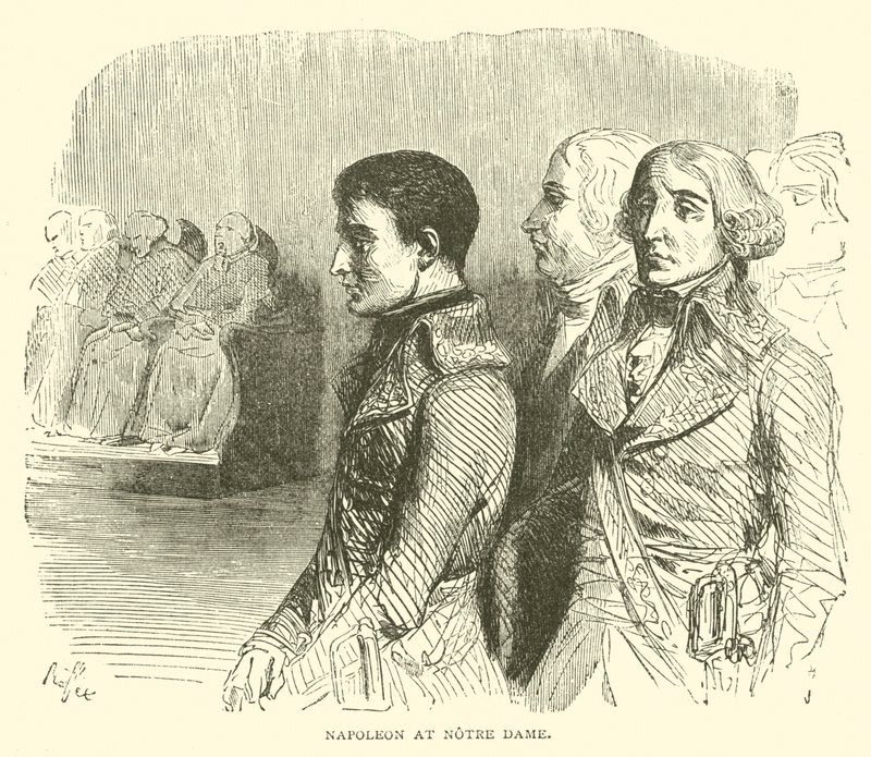 Napoleon ved Notre Dame (gravering) av French School