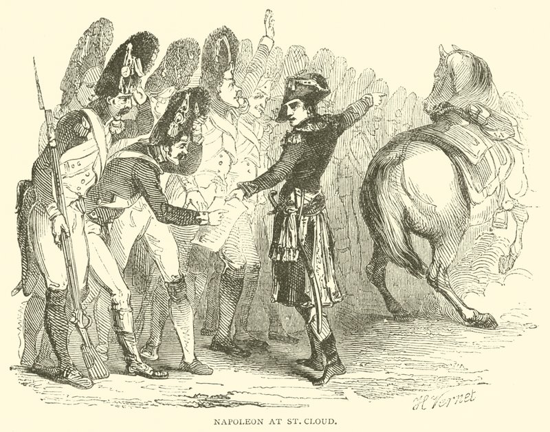 Napoleon ved St Cloud (gravering) av French School
