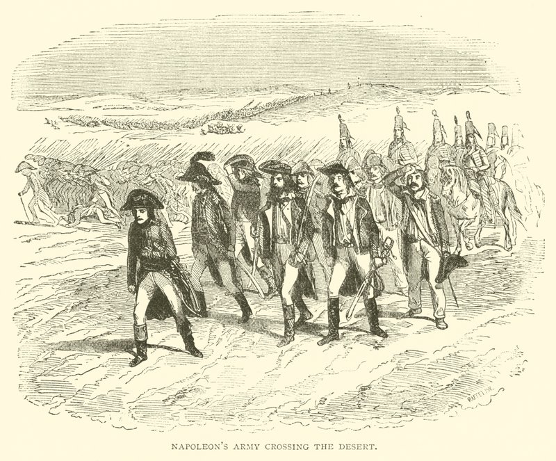 Napoleons hær krysser ørkenen (gravering) av French School